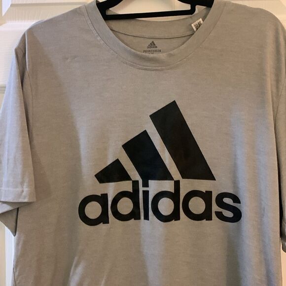 ADIDAS MENS T SHIRT GRAY LOGO SZ XL - Picture 2 of 5